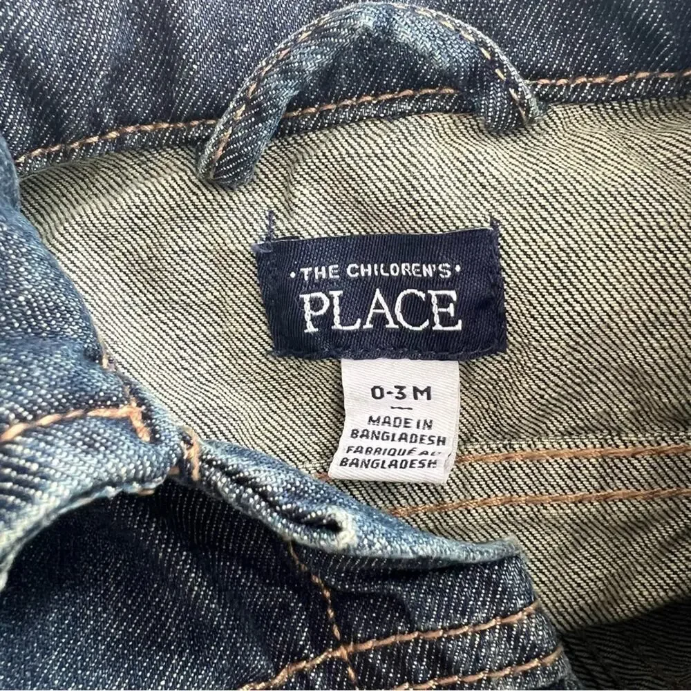 The Children’s Place dark denim jacket snap button